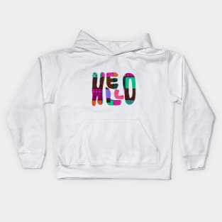 Quilted Patchwork Hello Design Kids Hoodie